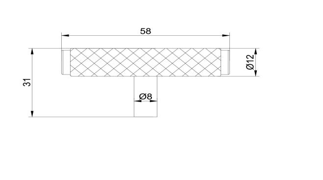 Architectural Hardware Australia | Max T-pull Cross Section- Matte Black