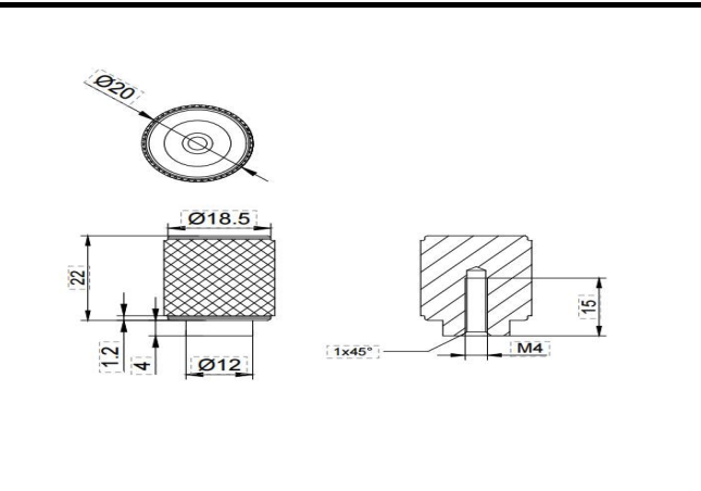 Max Wide Cabinet Knob Cross Section- Matte Black