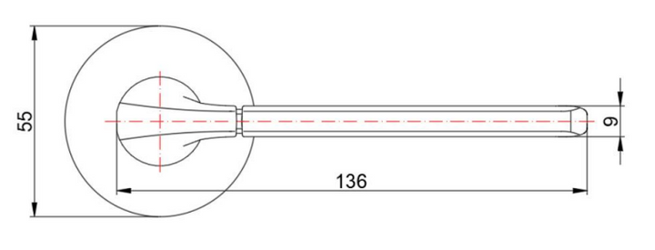 Rumi Lever Handle  Cross Section - Matte Black