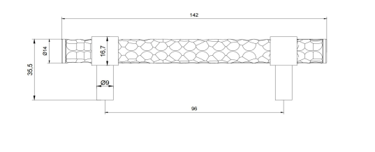 Saar Cabinet Handle Pull Cross Section