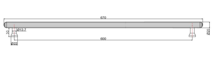 Rumi Architectural Hardware Australia | Zaha Door Pull Cross Section